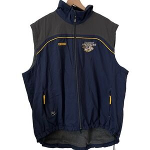 CCM Nashville Predators NHL Fleece Lined Full Zip Vest Mens XL Navy Blue Vintage